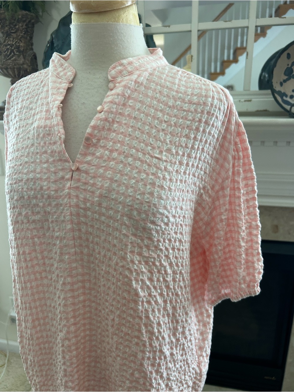 Things Between Pink Check Textured Top - Picture 2 of 7